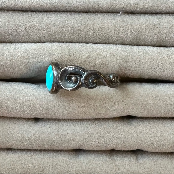 Turquoise and sterling silver ring size 7 - Picture 2 of 2